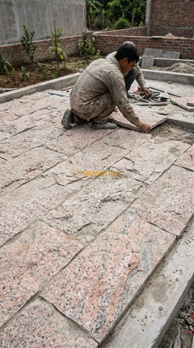 Đá Mosaic Granite Hồng Vỉ 30×30 Lát Spa – Phòng Xông Hơi