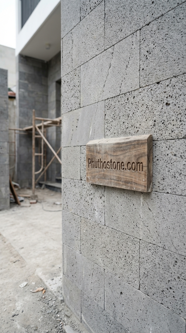 Đá ong xám ốp mặt tiền, bề mặt khò mặt, Kích thước 30x60cm