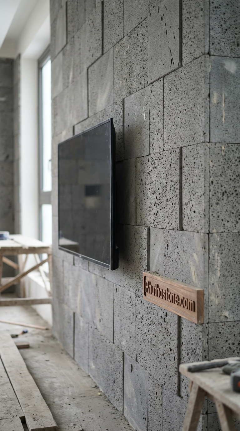 Đá Ong Xám Băm Hoạ Tiết 3cm Lát Sân Nhà 400x400cm