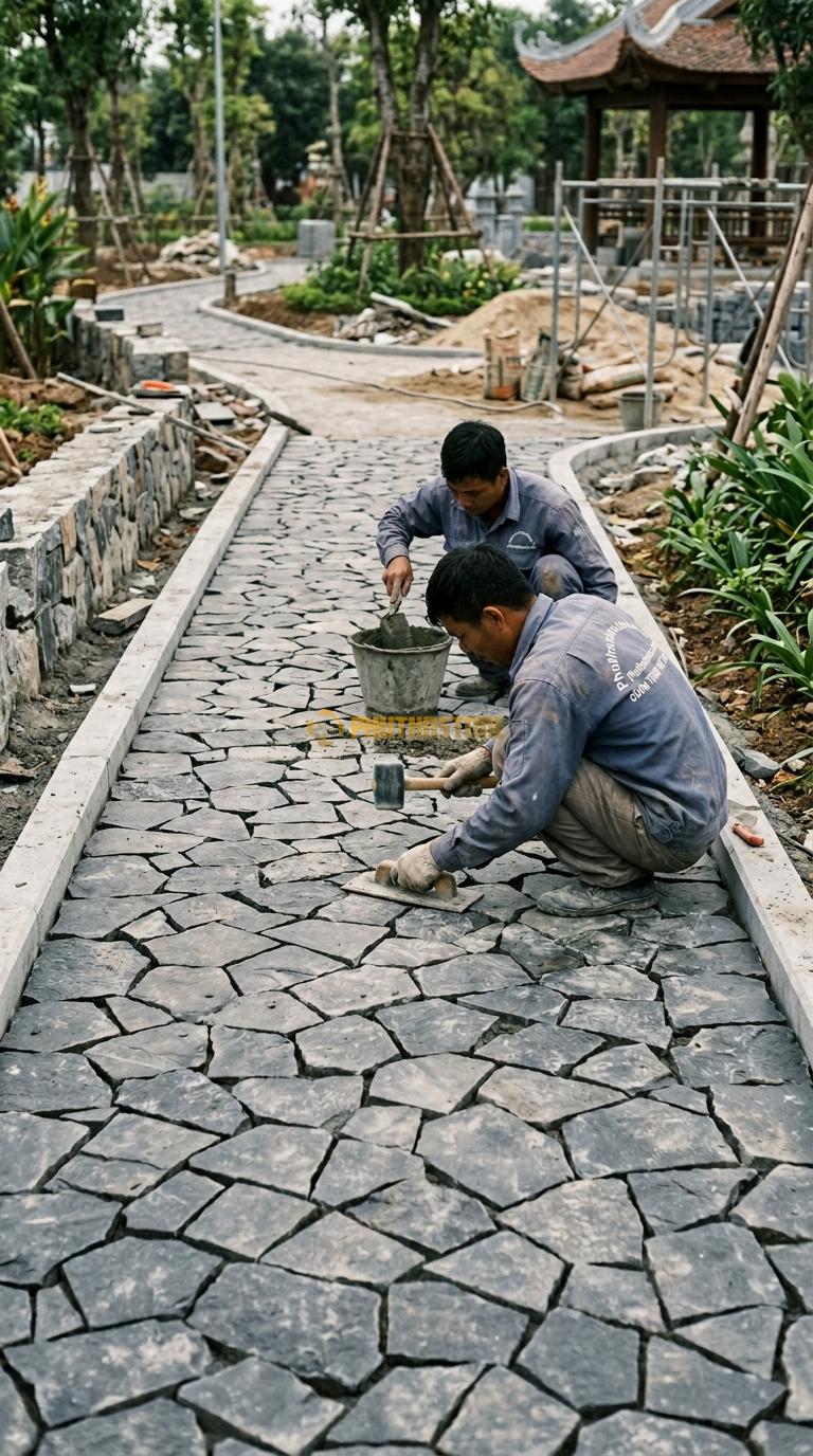 Đá Rối Lát Lối Đi Công Viên Đá Bazan