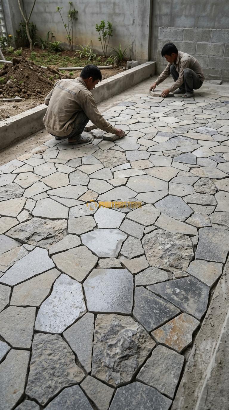 Đá Rối Sọc Dưa Lát Sân Vườn Tự Nhiên