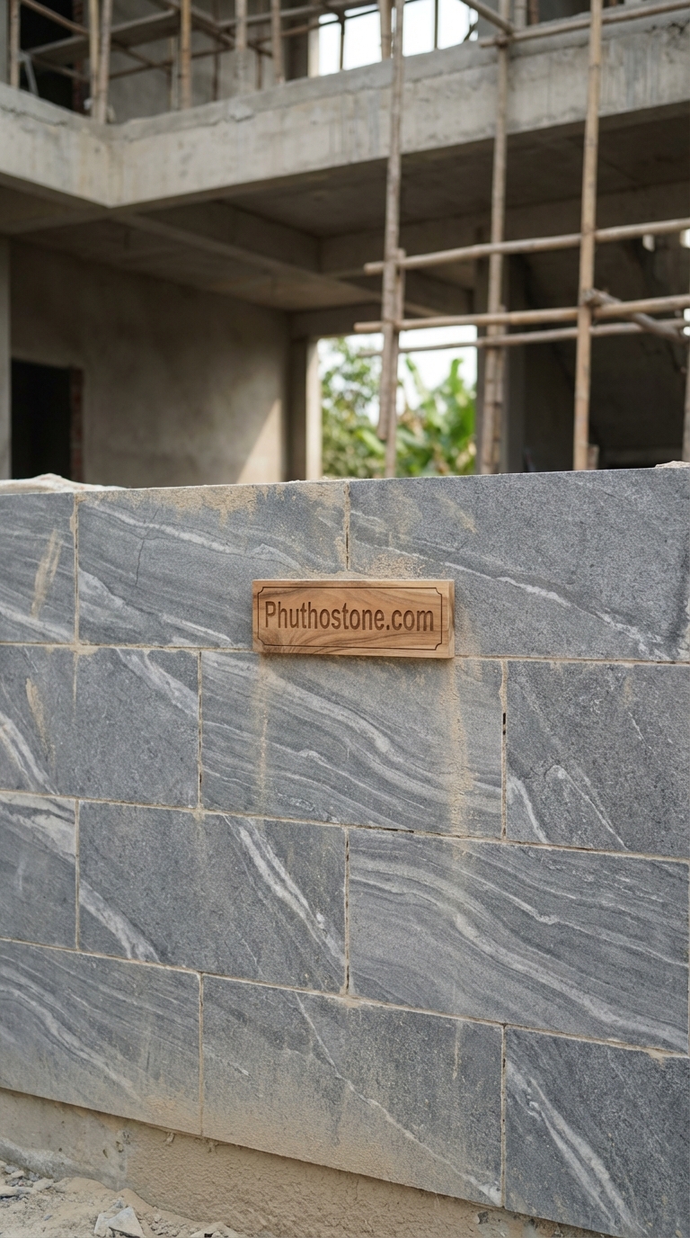 Đá sọc dưa ốp mặt tiền, bề mặt khò mặt, Kích thước 30x60cm