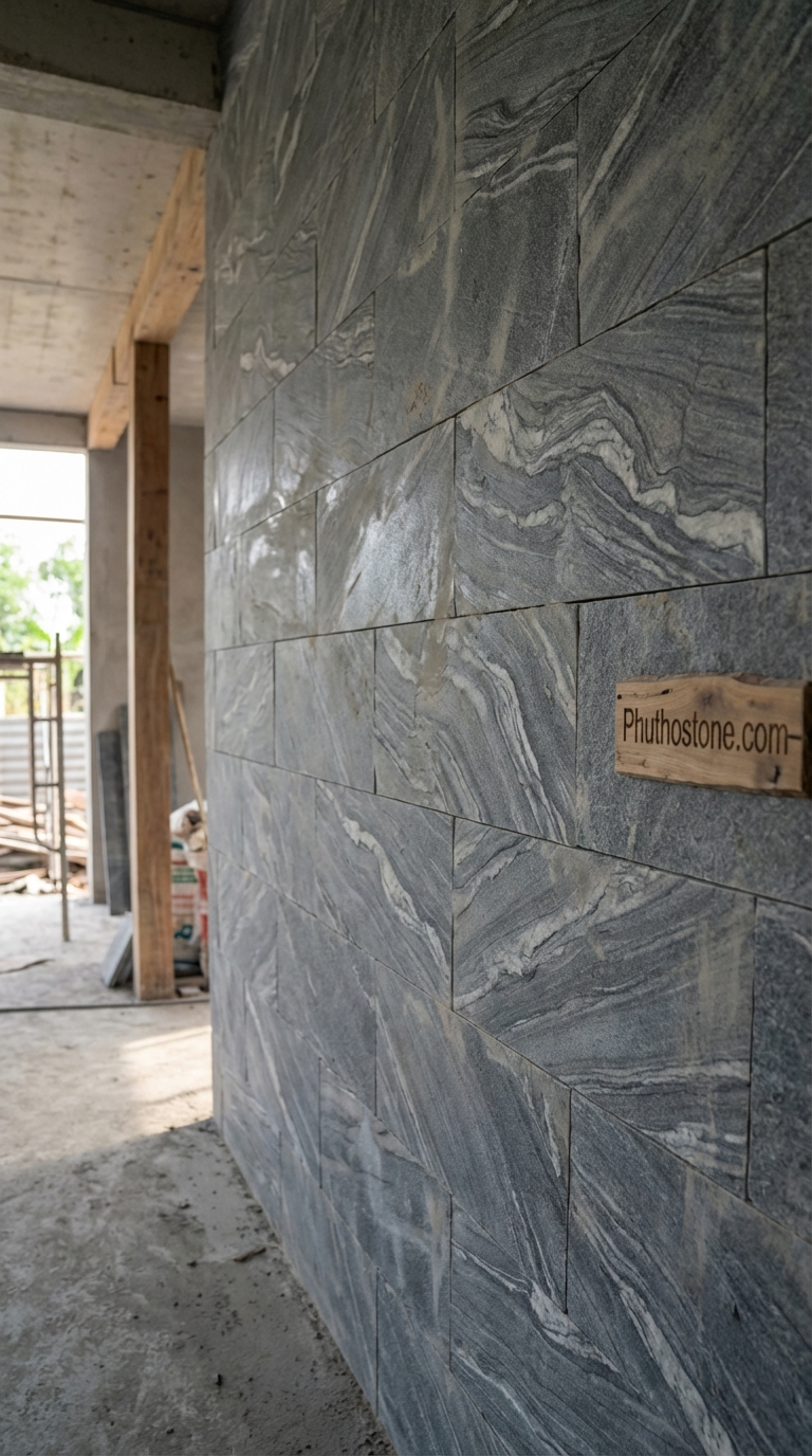 Đá sọc dưa ốp tường độc đáo, bề mặt đục tay nghệ thuật, Kích thước 20x40cm
