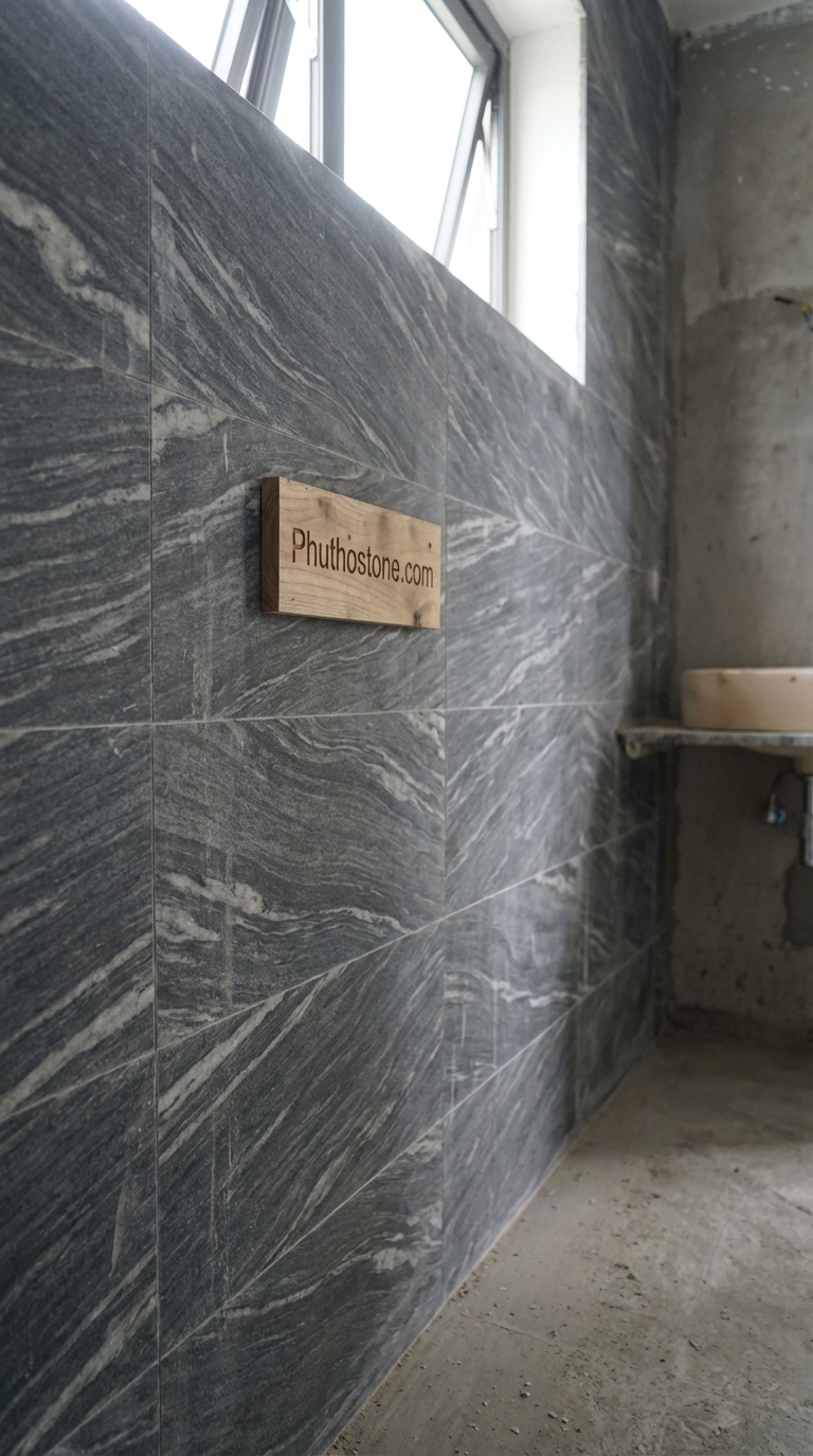 Đá Granite Trắng Muối Tiêu Mài Bóng 3cm Lát Sân Sau 600x300cm