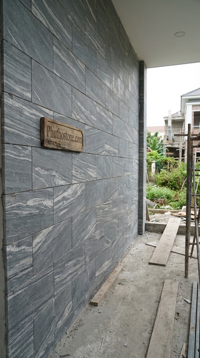 Đá sọc dưa ốp tường rào, bề mặt đá ghép, Kích thước 10x50cm