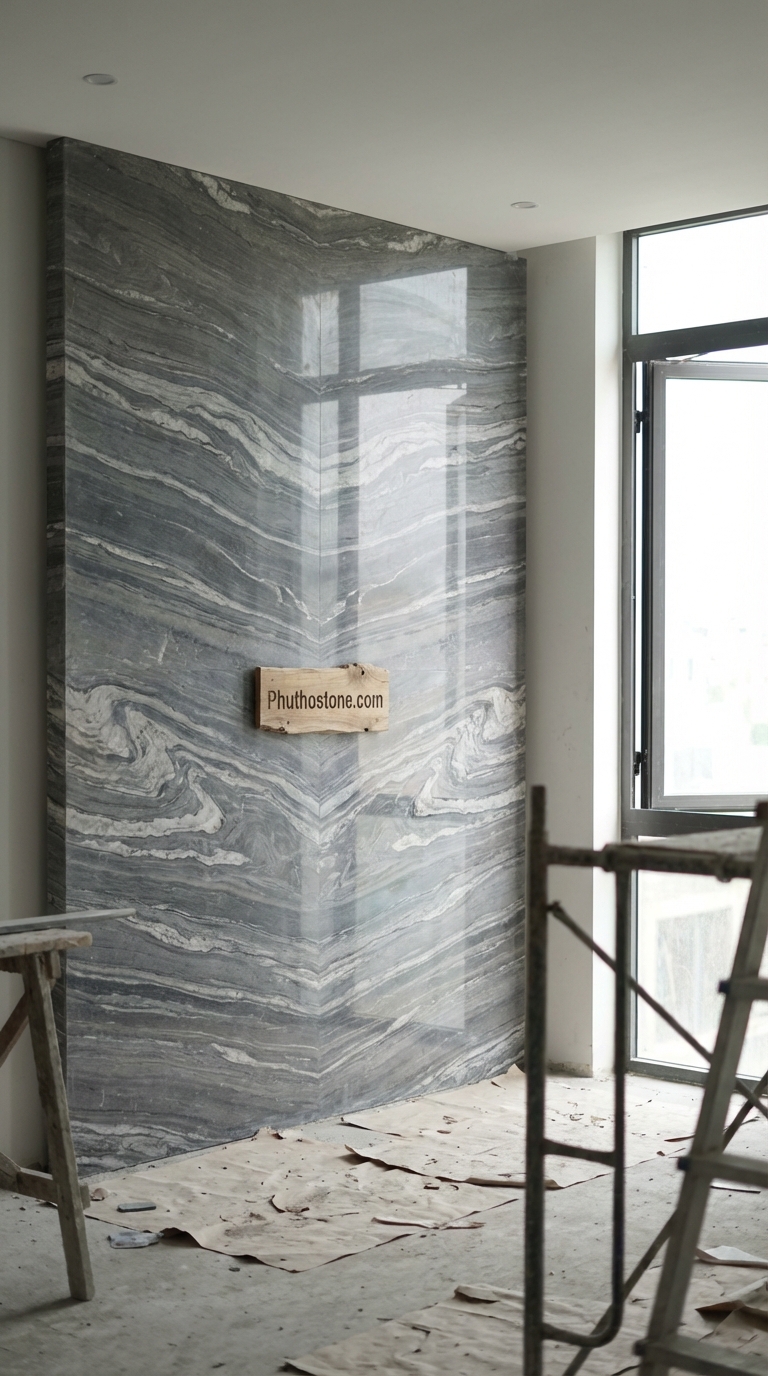 Đá Bazan Khía Rãnh 2cm Lát Lối Đi Sân Vườn 200x400cm