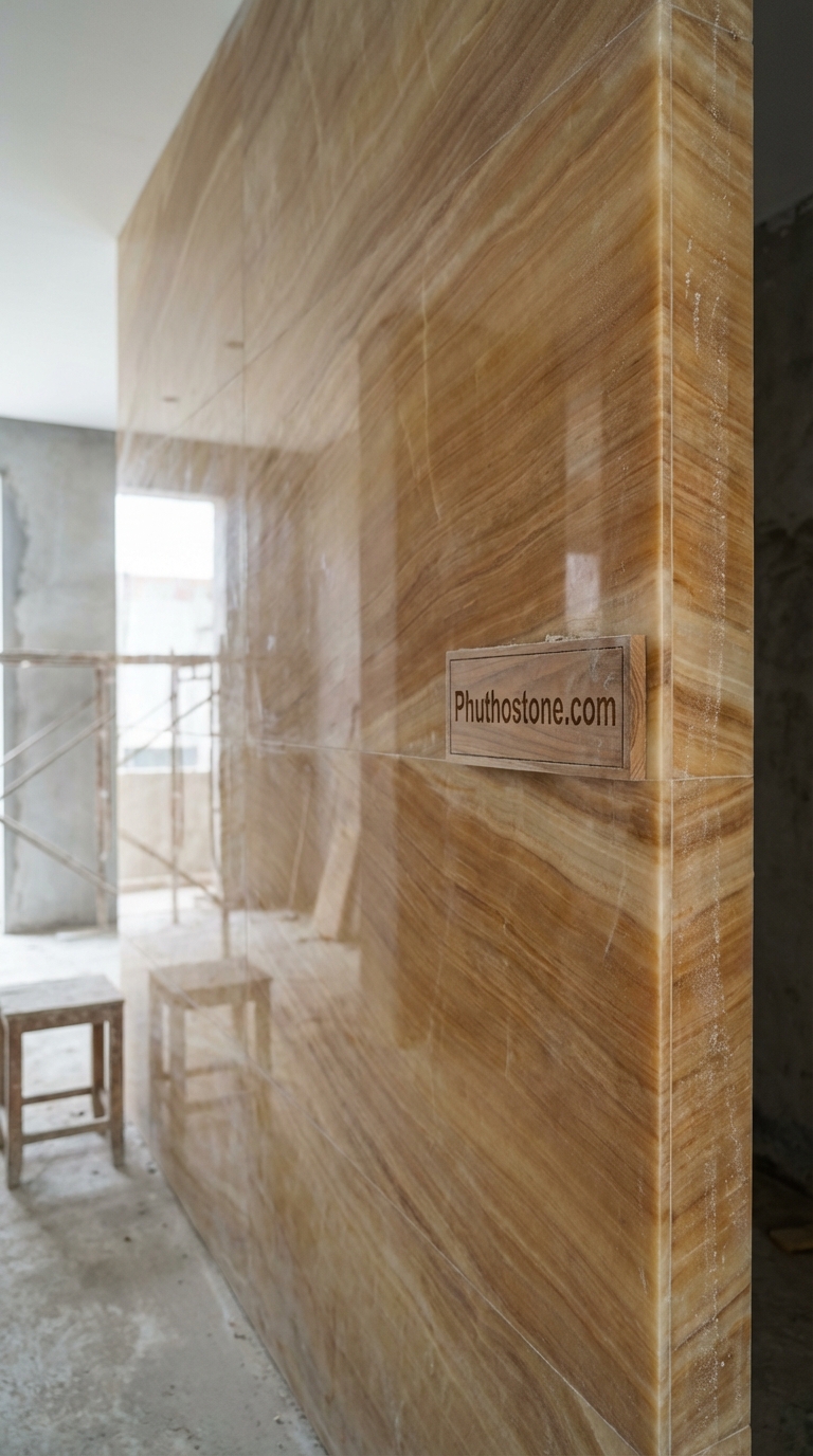 Đá Serpentine Mài Bóng 3cm Lát Sân Biệt Thự 600x600cm