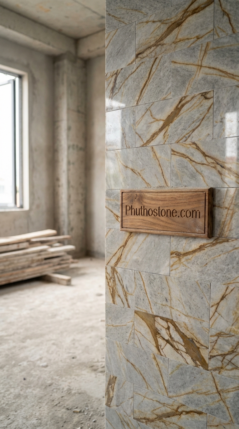 Đá vàng kim tuyến ốp tường độc đáo, bề mặt mosaic đá tự nhiên, Kích thước vỉ 30x30cm