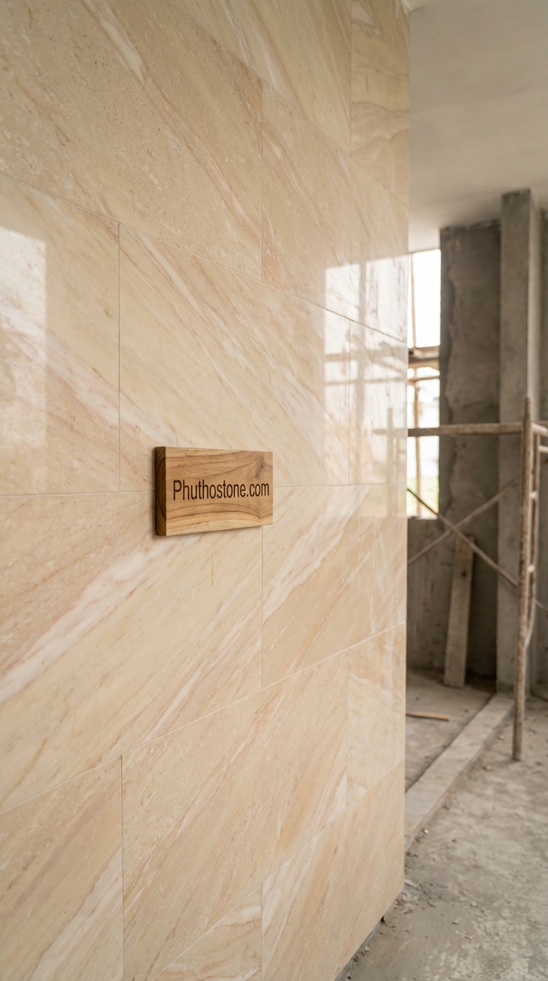 Đá Granite Vàng Mài Bóng 2cm Lát Lối Đi 300x600cm