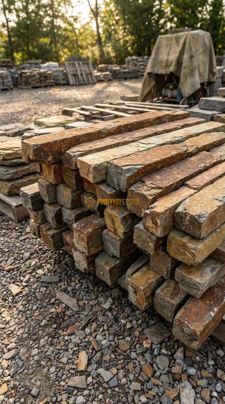 Trụ Đá Chẻ Đá Đa Sắc 80cm