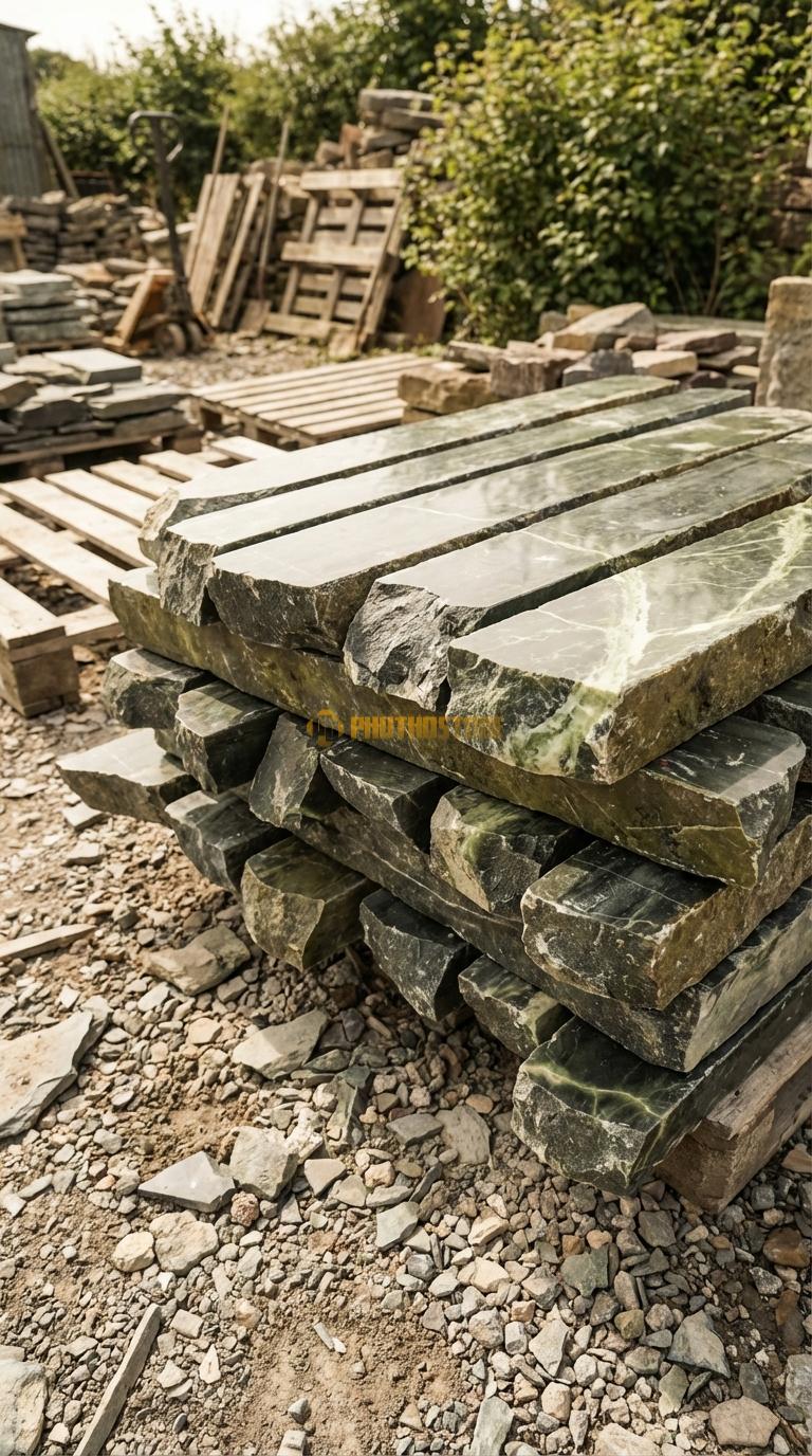 Trụ Đá Chẻ Đá Serpentine 80cm