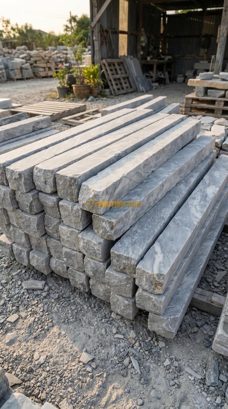Trụ Đá Chẻ Đá Sọc Dưa 100cm