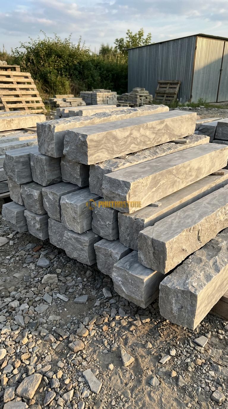 Trụ Đá Chẻ Đá Sọc Dưa 80cm