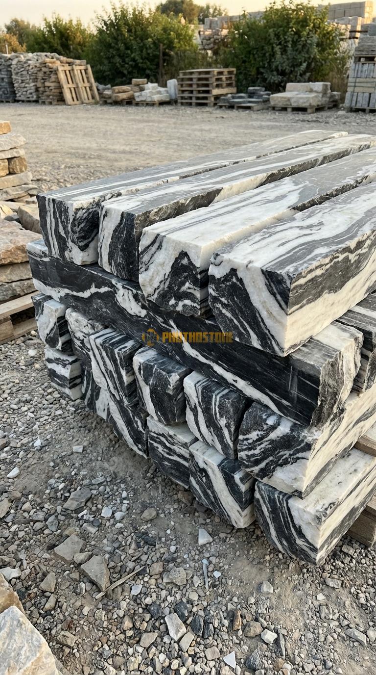 Trụ Đá Chẻ Đá Tuyết Sơn 100cm