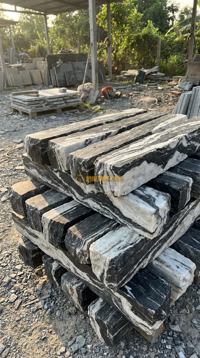 Trụ Đá Chẻ Đá Tuyết Sơn 80cm