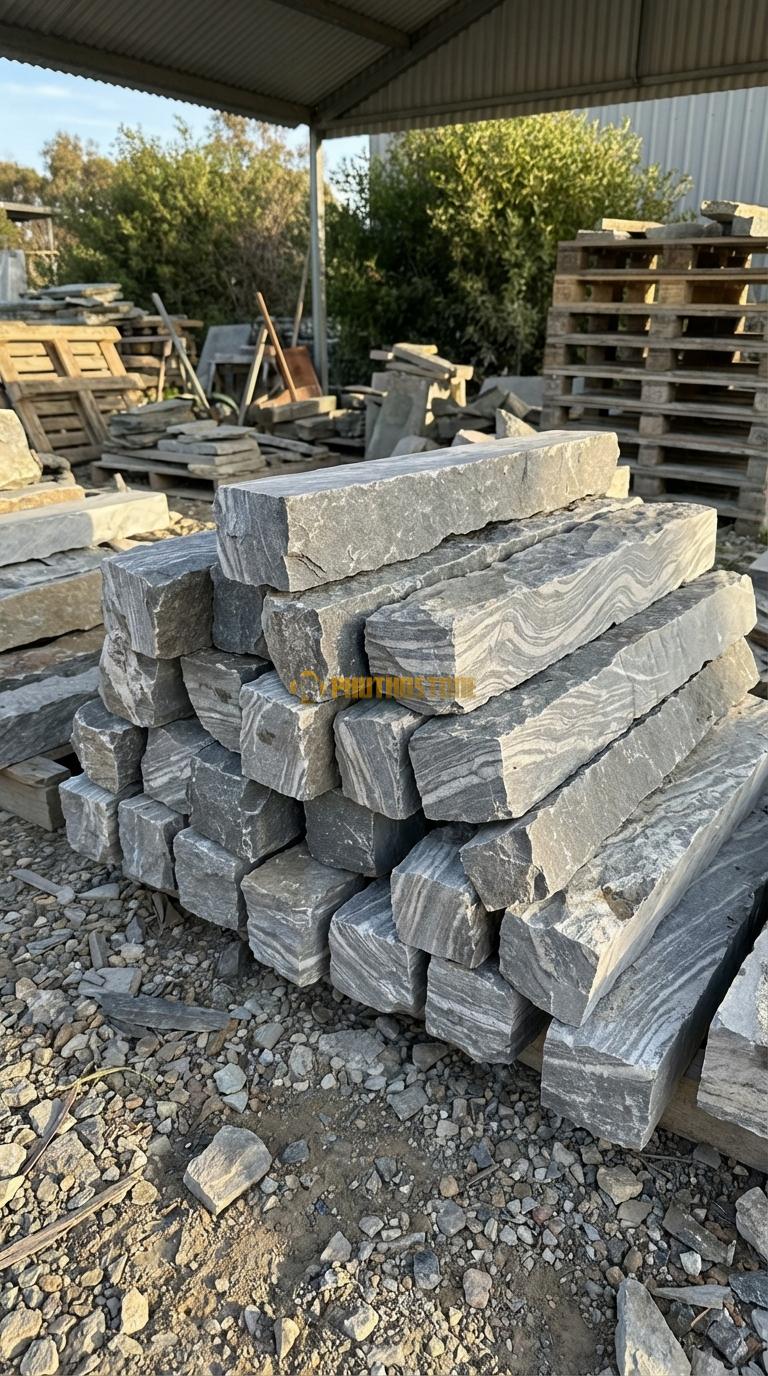Trụ Đá Chẻ Đá Vân Mây 80cm