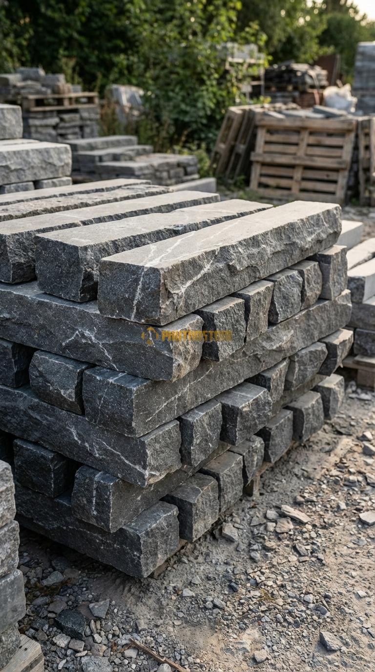 Trụ Đá Chẻ Đá Xanh Đen 100cm