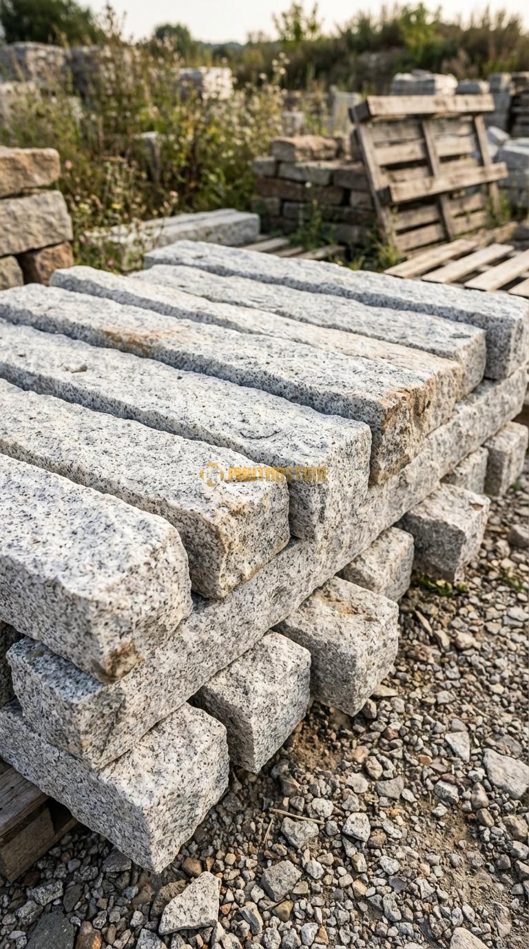 Trụ Đá Chẻ Granite Trắng Muối Tiêu 150cm