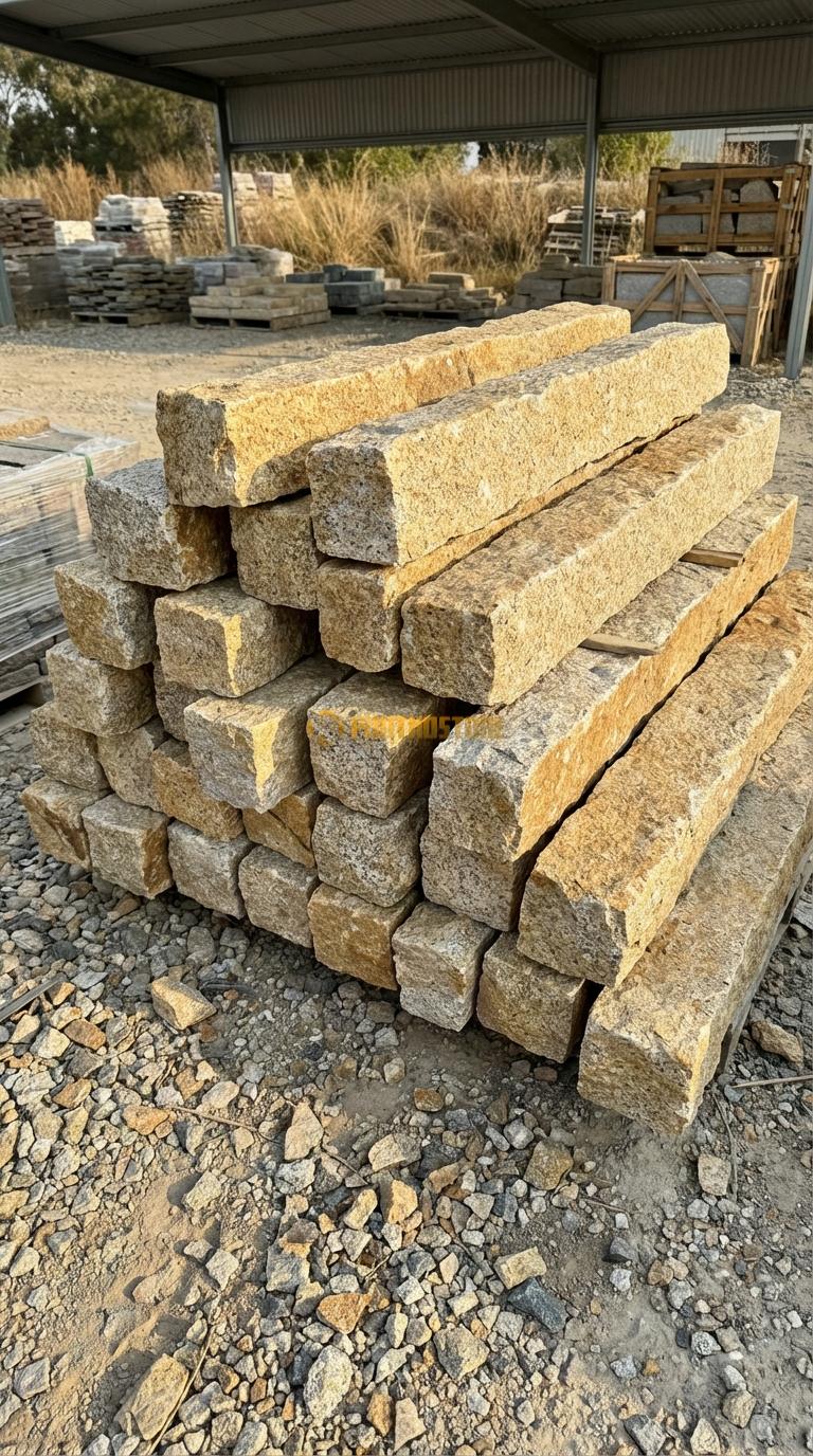 Trụ Đá Chẻ Granite Vàng 120cm