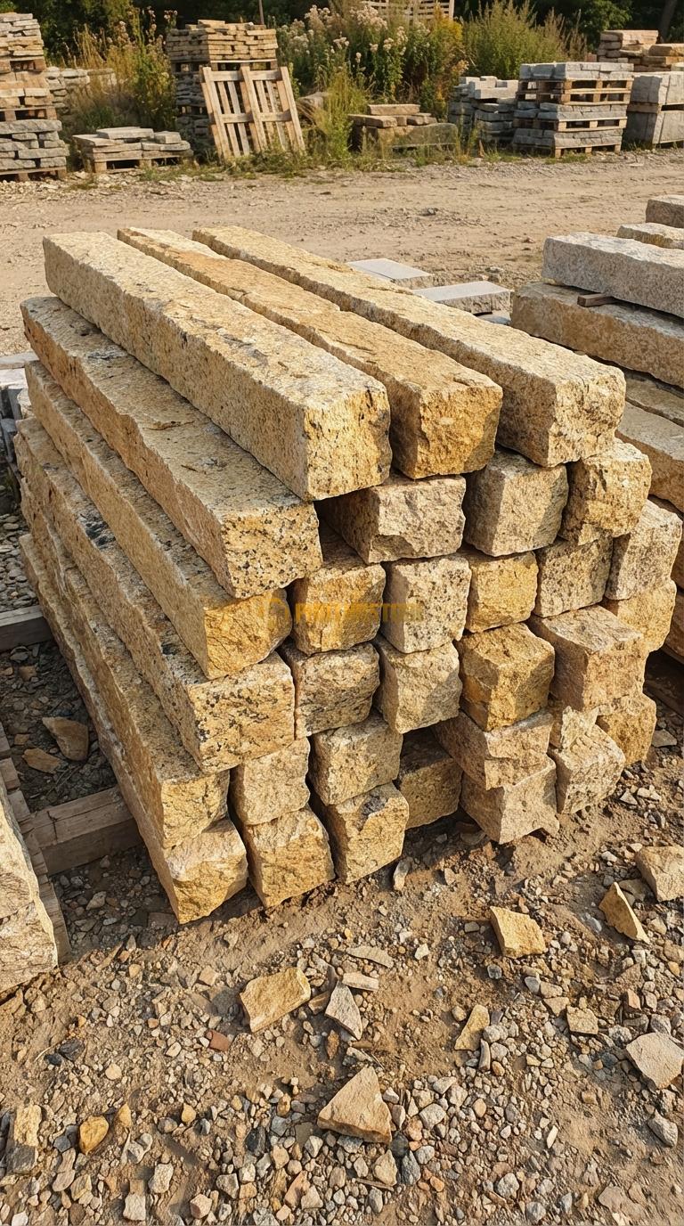 Trụ Đá Chẻ Granite Vàng 150cm