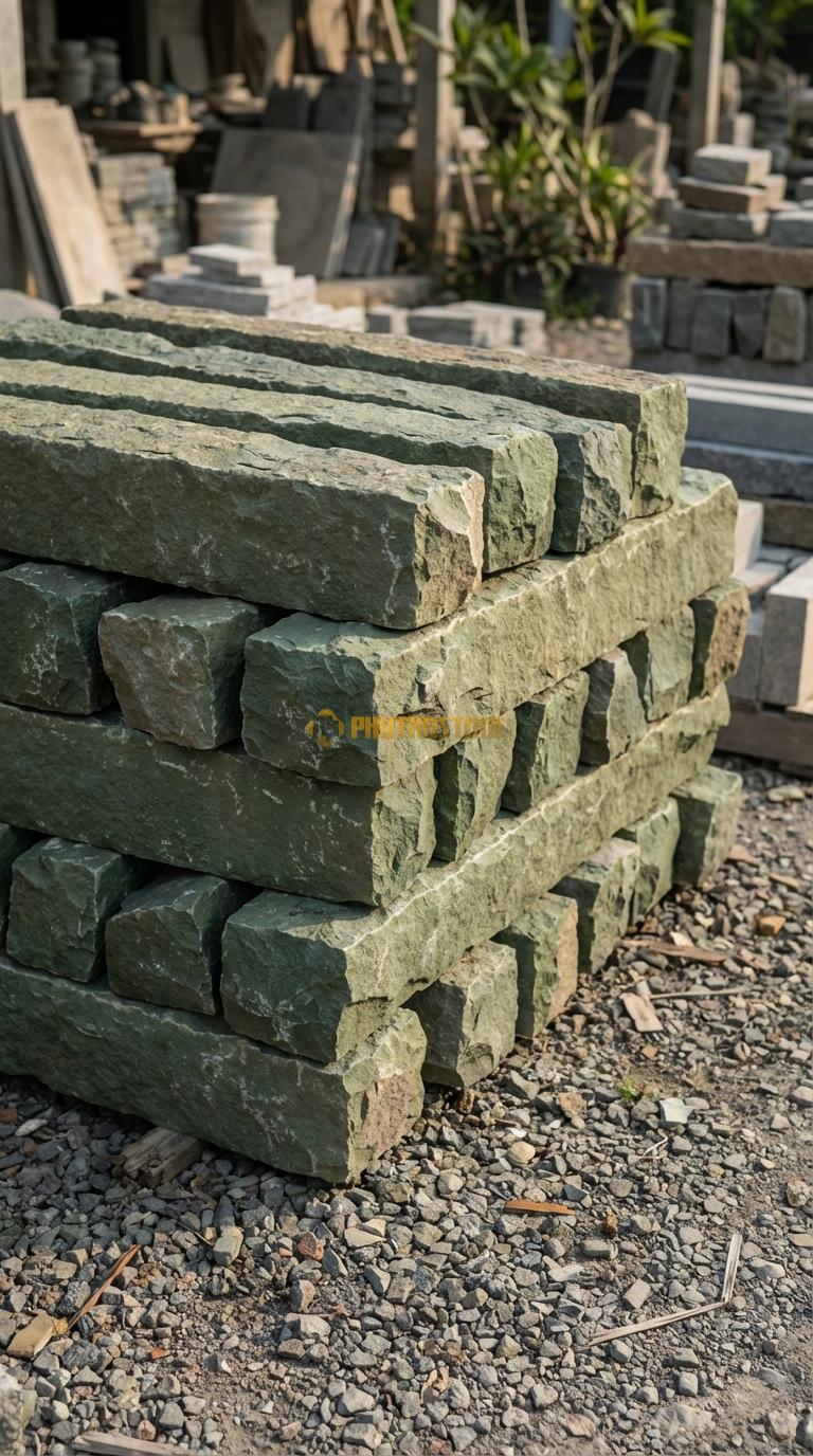 Trụ Đá Chẻ Xanh Rêu 100cm
