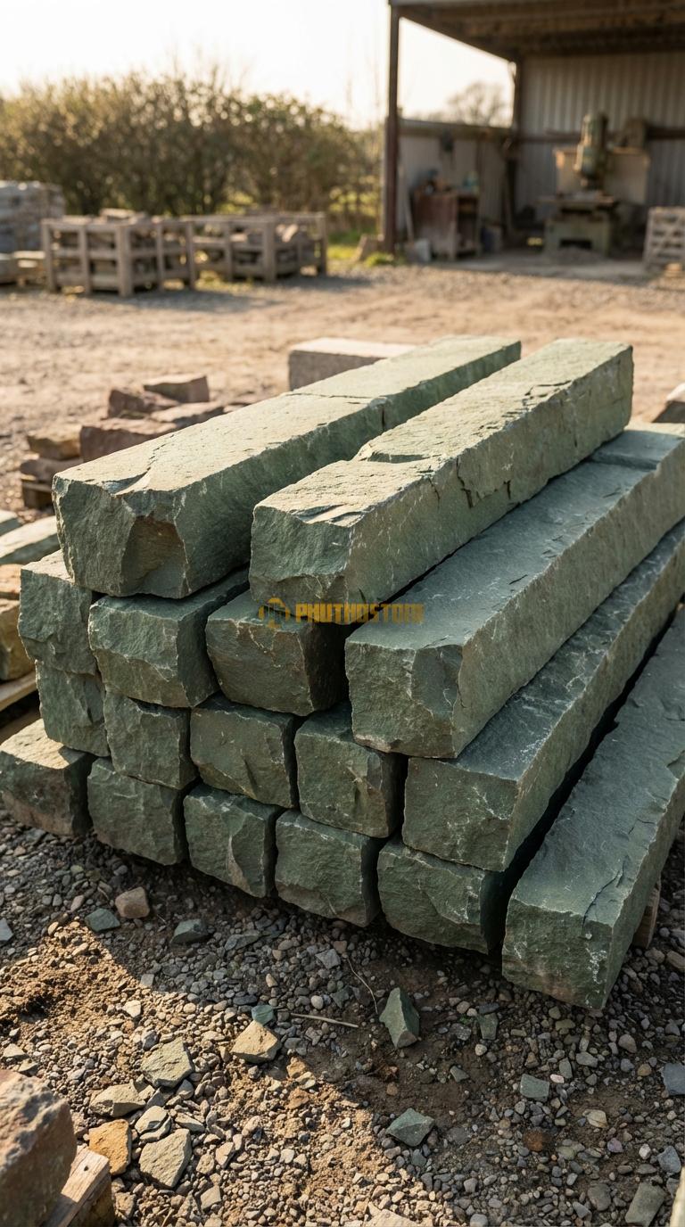 Trụ Đá Chẻ Xanh Rêu 120cm